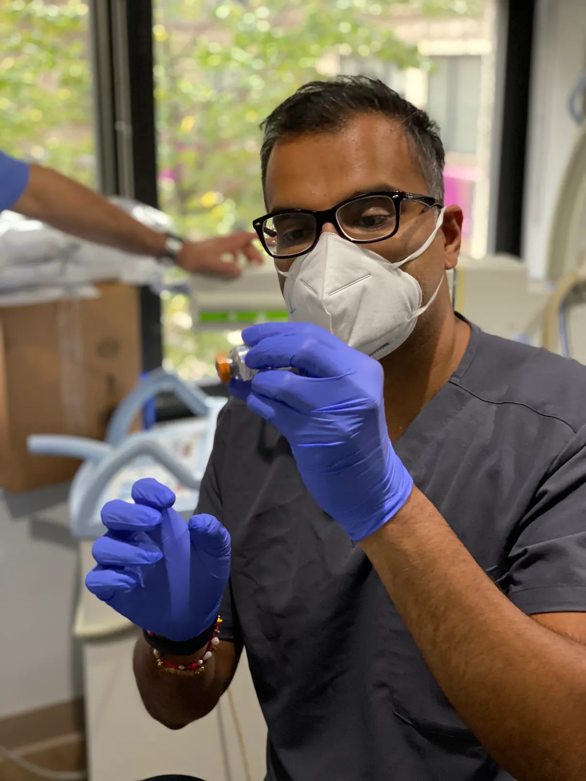 Dr. Palvia performing treatment